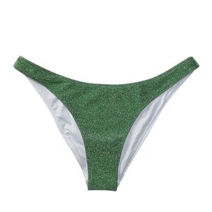 Victoria’s Secret Pink Womens Medium Forest Pine Shimmer Brazilian Bikini Bottom